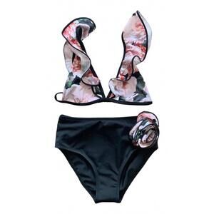 NEW NESSI BYRD girls' lavin two-piece floral bikini set in multi